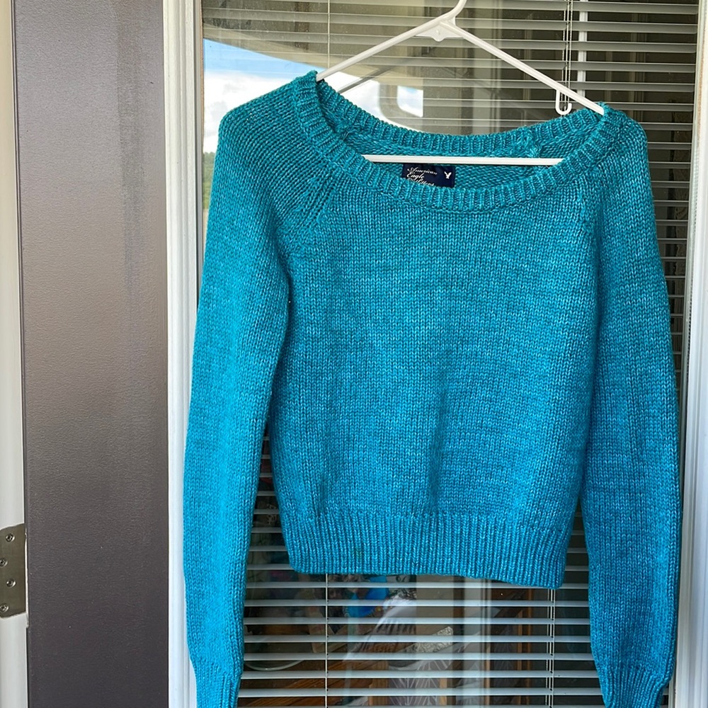 Bright Blue Cropped Sweater